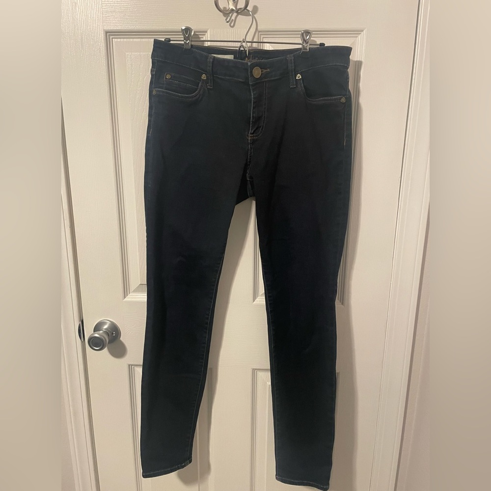 KUT from the Kloth Mia Toothpick Skinny Mid Rise Dark Wash Jeans